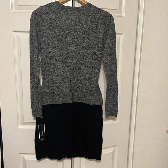 BCX Womens Gray & Black Ribbed Long Sleeve Above The Knee Sweater Dress S\M. NWT - Picture 6 of 12